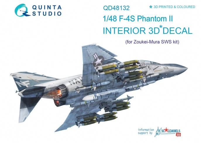 Quinta Studio QD48132 1:48 F-4S Phantom 3D Interior Decal