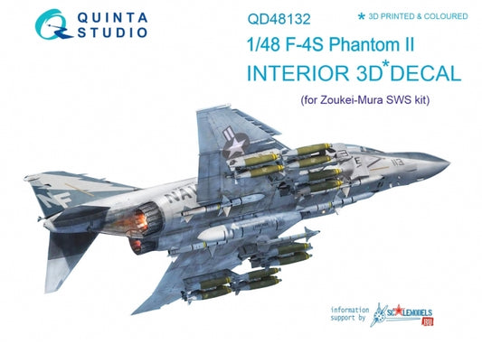 Quinta Studio QD48132 1:48 F-4S Phantom 3D Interior Decal