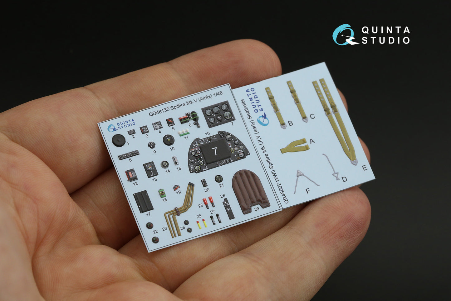 Quinta Studio QD48135 1:48 Spitfire Mk.V 3D Interior Decal