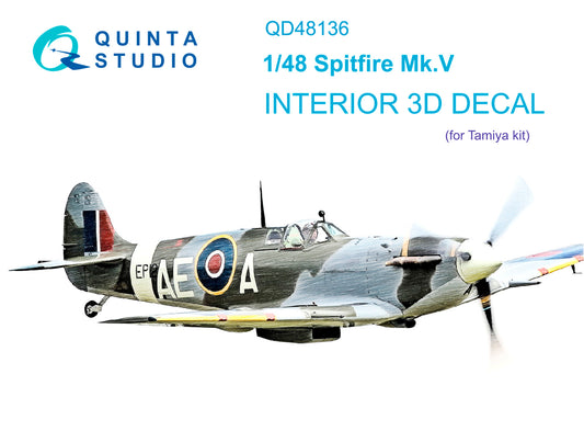 Quinta Studio QD48136 1:48 Spitfire Mk.V 3D Interior Decal