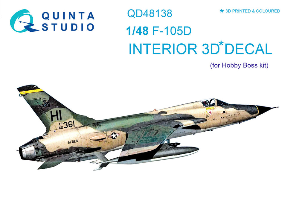 Quinta Studio QD48138 1:48 F-105D Thunderchief 3D Interior Decal