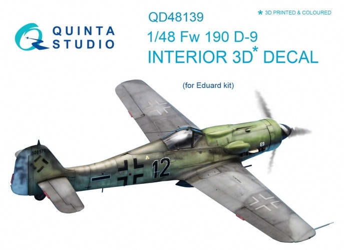 Quinta Studio QD48139 1:48 Fw-190D-9 3D Interior Decal