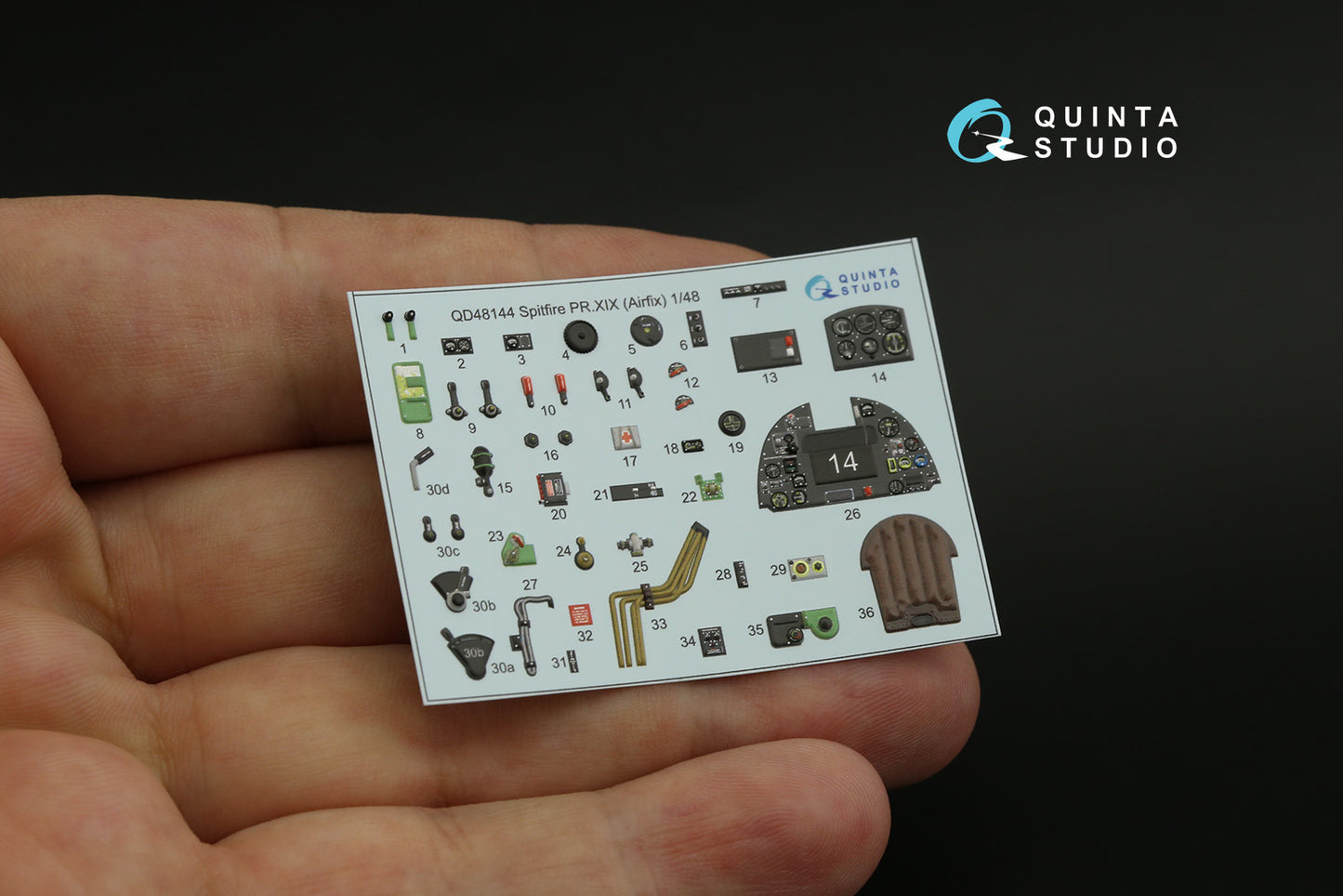 Quinta Studio QD48144 1:48 Spitfire PR Mk.XIX 3D Interior Decal