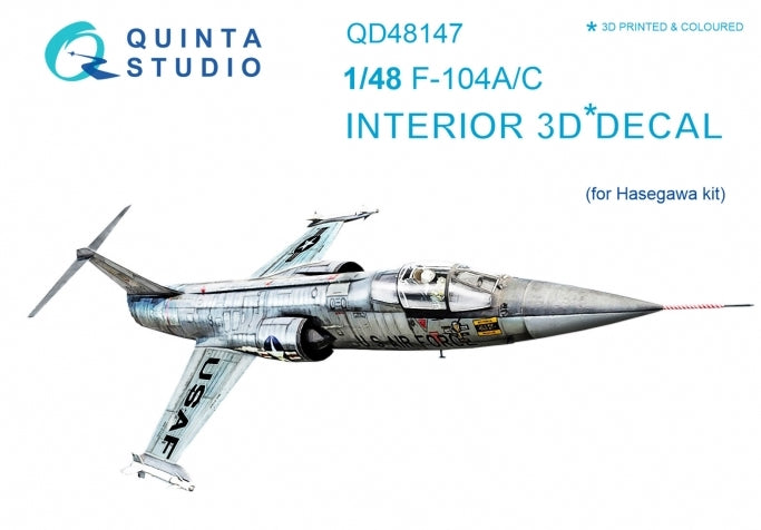 Quinta Studio QD48147 1:48 F-104A/C Starfighter 3D Interior Decal