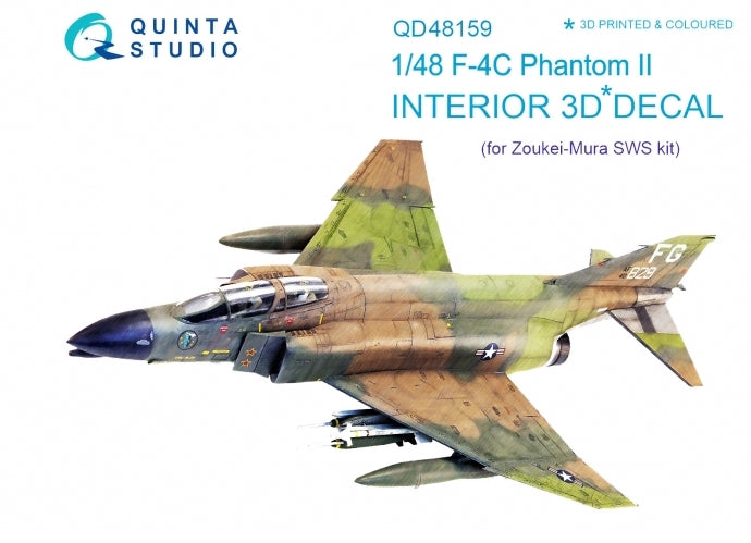 Quinta Studio QD48159 1:48 F-4C Phantom 3D Interior Decal