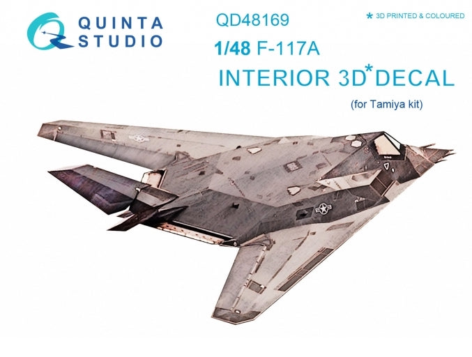 Quinta Studio QD48169 1:48 F-117A Nighthawk 3D Interior Decal