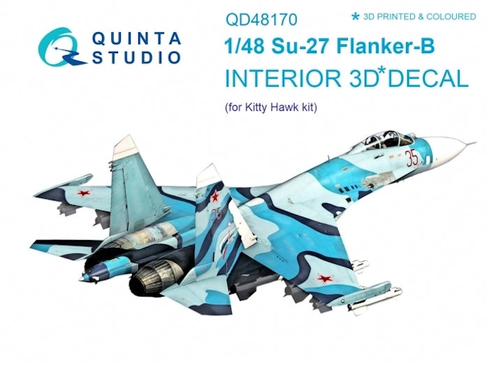Quinta Studio QD48170 1:48 Sukhoi Su-27 3D-Printed Interior Decals