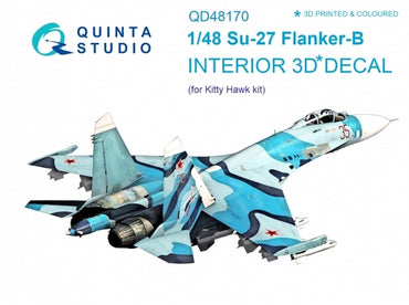Quinta Studio QD48170 1:48 Sukhoi Su-27 3D-Printed Interior Decals