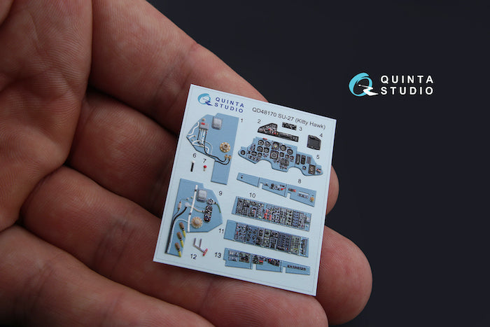 Quinta Studio QD48170 1:48 Sukhoi Su-27 3D-Printed Interior Decals