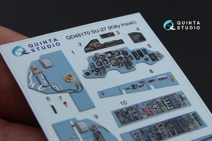 Quinta Studio QD48170 1:48 Sukhoi Su-27 3D-Printed Interior Decals