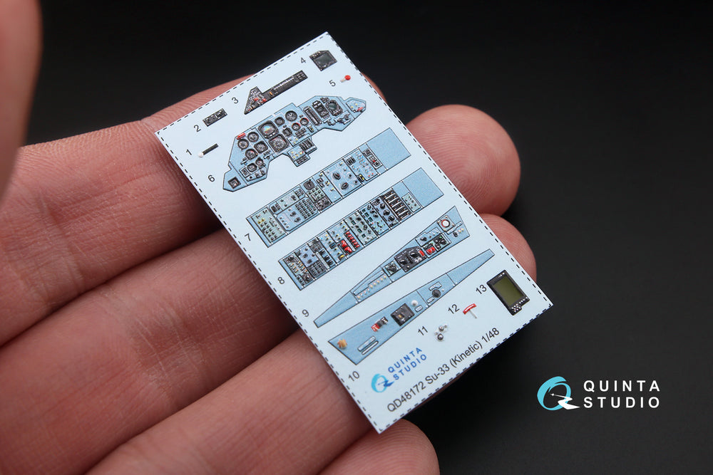 Quinta Studio QD48172 1:48 Sukhoi Su-33 3D-Printed Interior Decals