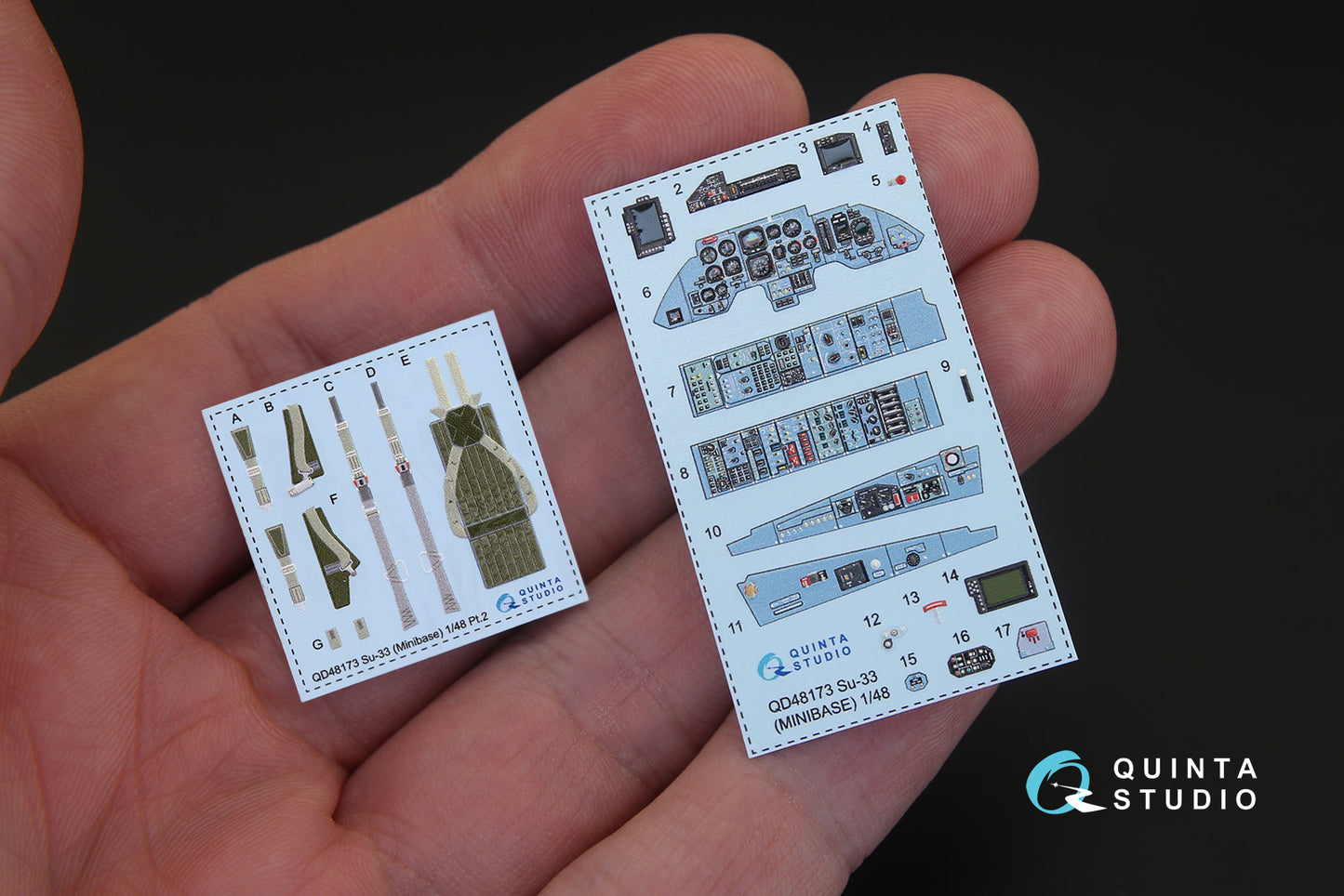 Quinta Studio QD48173 1:48 Su-33 Flanker-D 3D Interior Decal