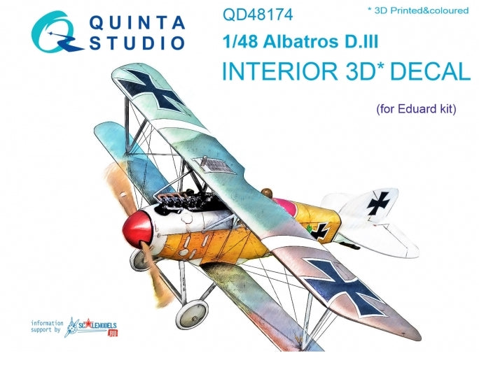 Quinta Studio QD48174 1:48 Albatros D.III 3D-Printed Interior Decals