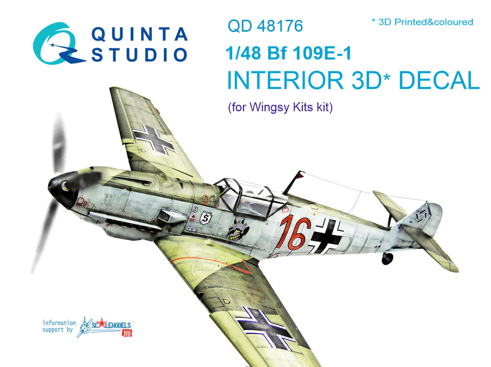 Quinta Studio QD48176 1:48 Bf-109E-1 3D Interior Decal