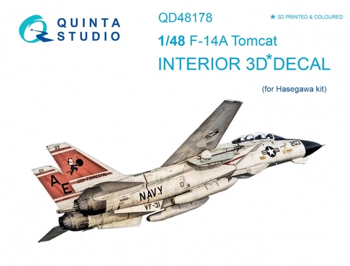 Quinta Studio QD48178 1:48 F-14A Tomcat 3D Interior Decal
