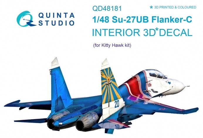 Quinta Studio QD48181 1:48 Sukhoi Su-27UB 3D-Printed Interior Decals