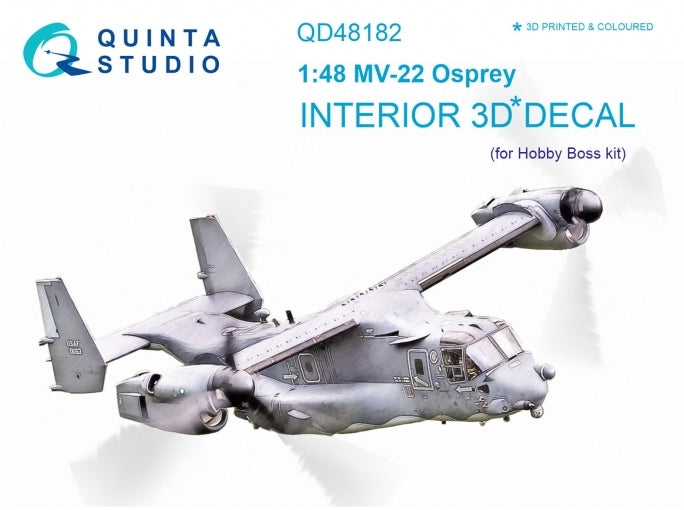 Quinta Studio QD48182 1:48 MV-22 Osprey 3D Interior Decal