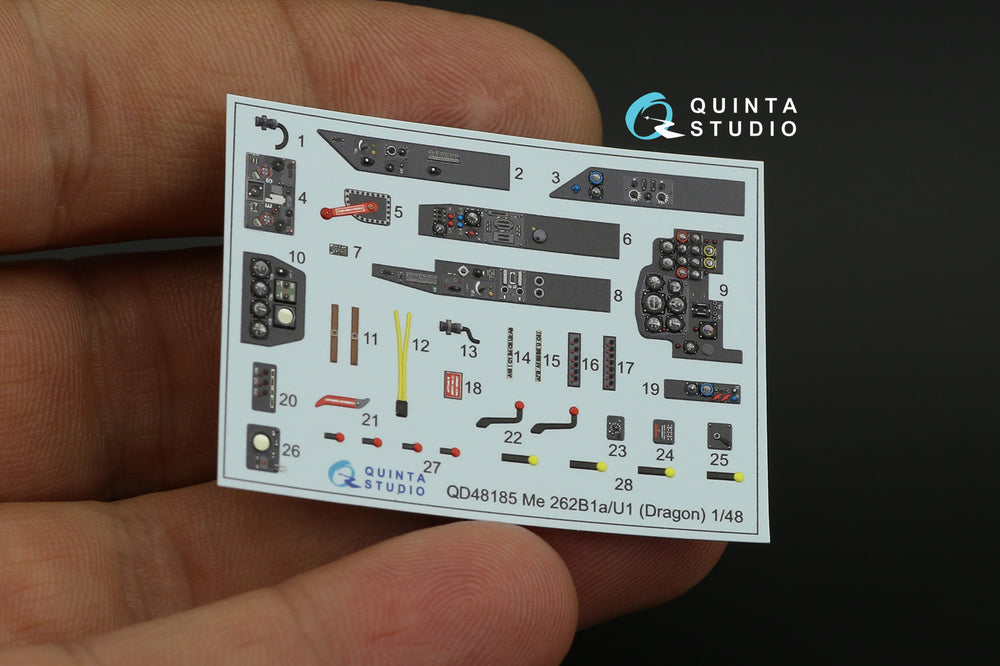Quinta Studio QD48185 1:48 Me-262B-1a/U1 3D Interior Decal