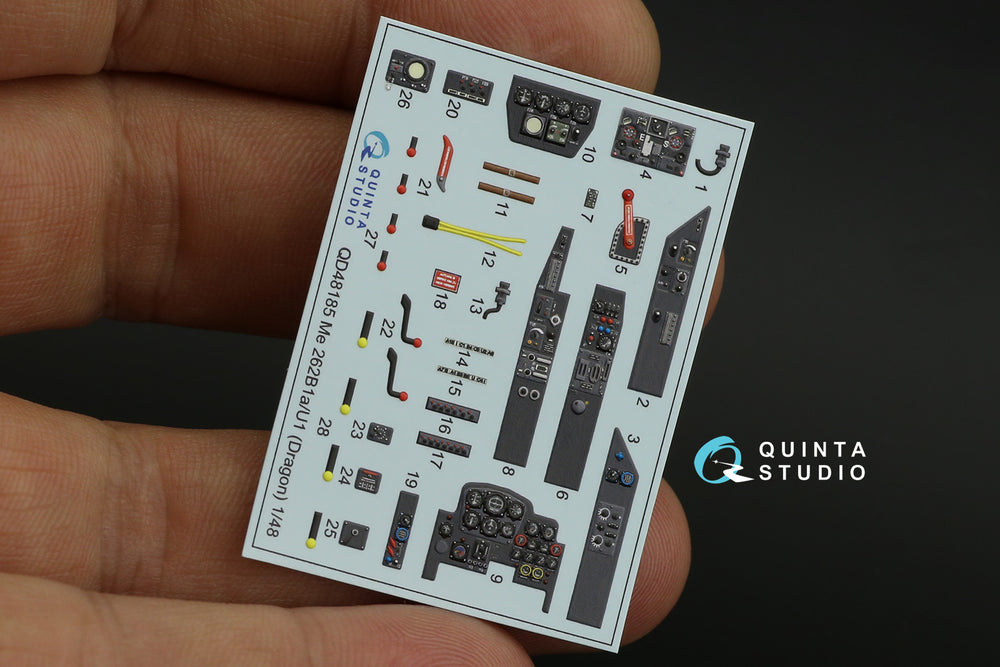 Quinta Studio QD48185 1:48 Me-262B-1a/U1 3D Interior Decal