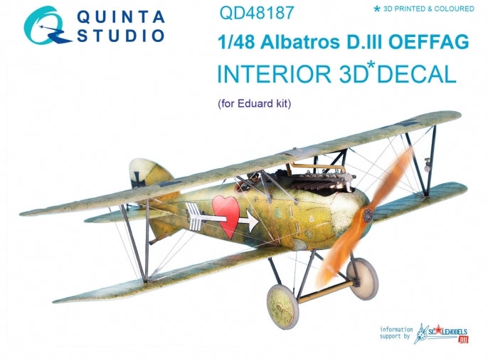 Quinta Studio QD48187 1:48 Albatros D.III OEFFAG 3D Interior Decal