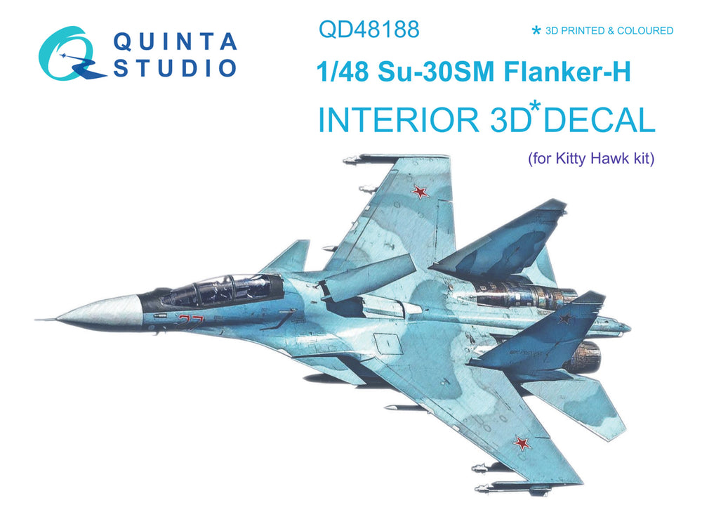 Quinta Studio QD48188 1:48 Sukhoi Su-30SM 3D-Printed Interior Decals