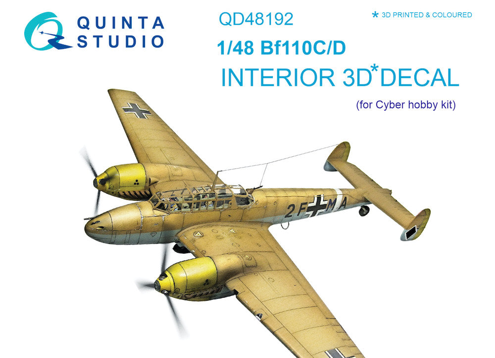 Quinta Studio QD48192 1:48 Bf-110C/D 3D Interior Decal