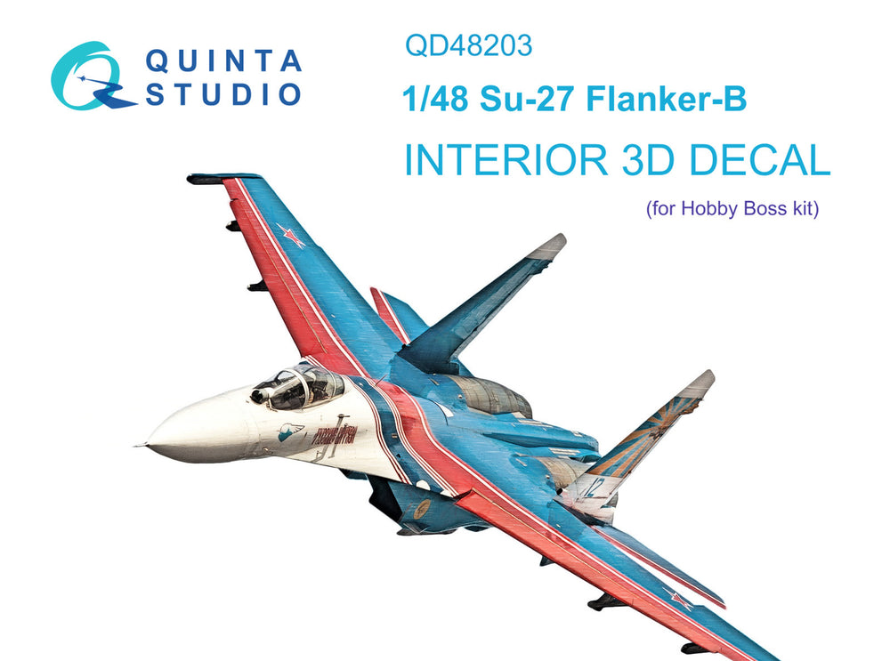 Quinta Studio QD48203 1:48 Sukhoi Su-27 3D-Printed Interior Decals