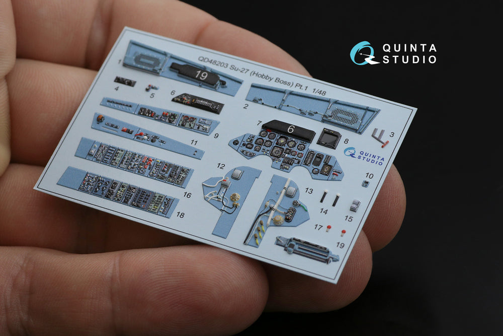Quinta Studio QD48203 1:48 Sukhoi Su-27 3D-Printed Interior Decals