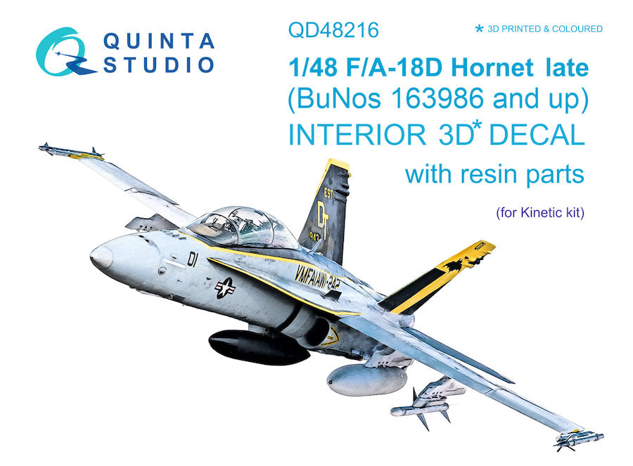 Quinta Studio QD48216 1:48 F/A-18D Late Hornet 3D Interior Decal