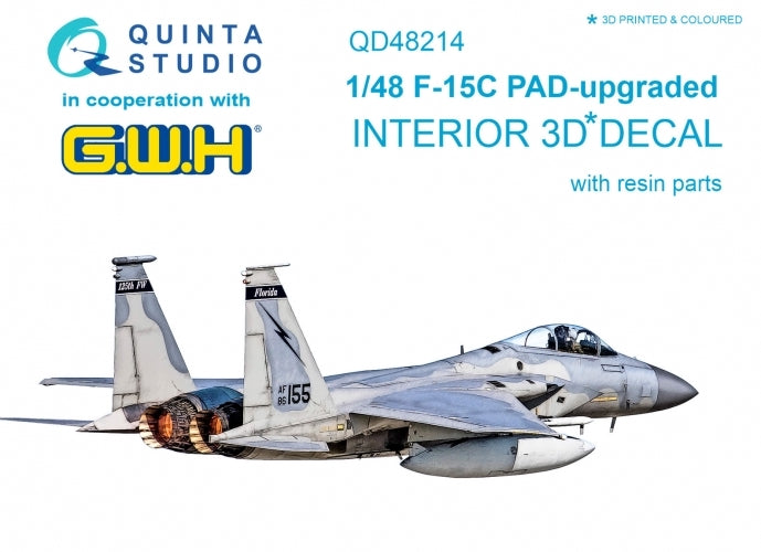 Quinta Studio QD48214 1:48 F-15C Eagle 3D Interior Decal with Resin