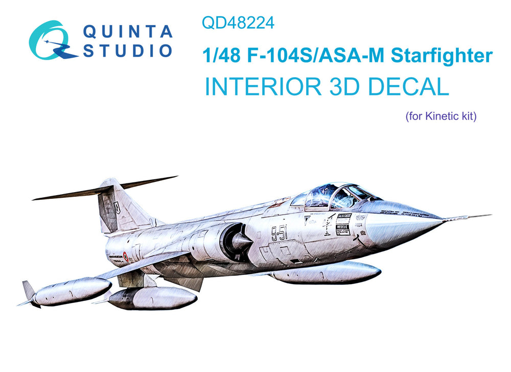Quinta Studio QD48224 1:48 F-104S/ASA-M Starfighter 3D Interior Decal