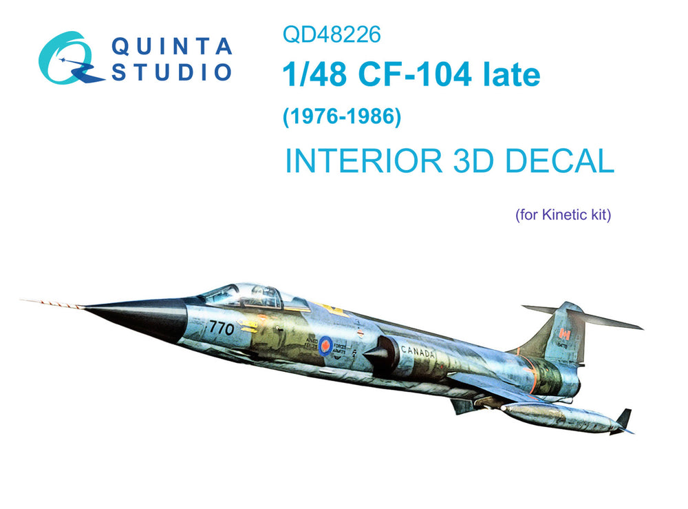 Quinta Studio QD48226 1:48 CF-104 Starfighter Late 3D Interior Decal