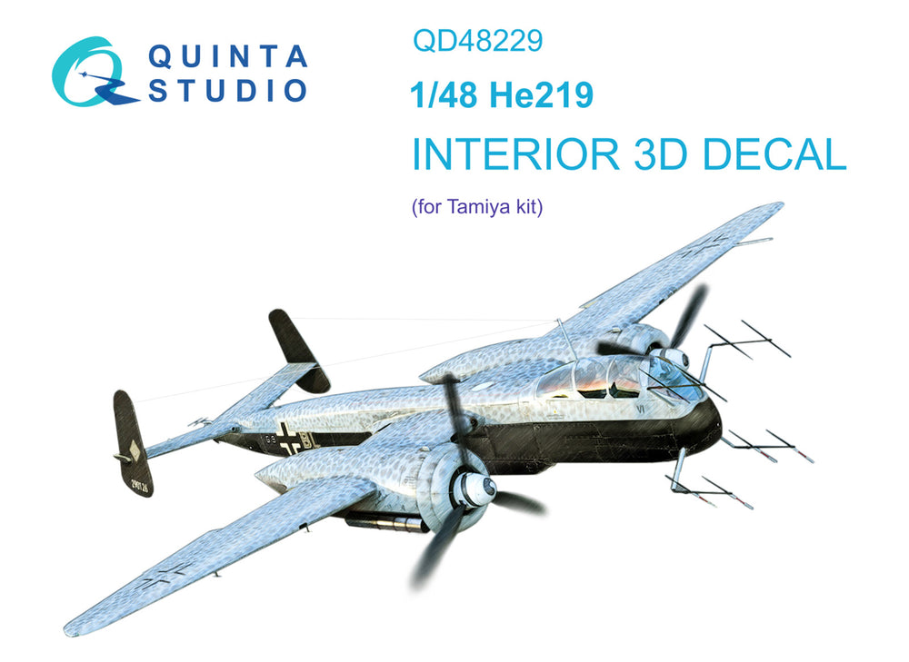 Quinta Studio QD48229 1:48 He-219A-7 UHU 3D Interior Decal