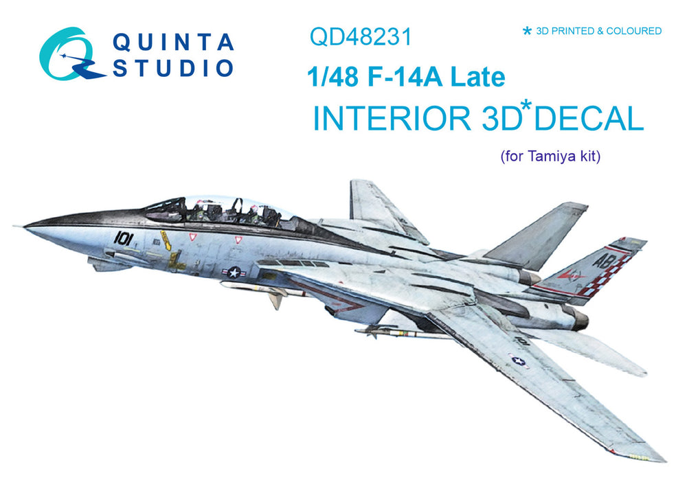 Quinta Studio QD48231 1:48 F-14A Tomcat Late 3D Interior Decal