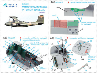 Quinta Studio QD48237 1:48 Douglas B-26K 3D-Printed Interior Decals