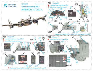 Quinta Studio QD48248 1:48 Lancaster B Mk.I 3D Interior Decal