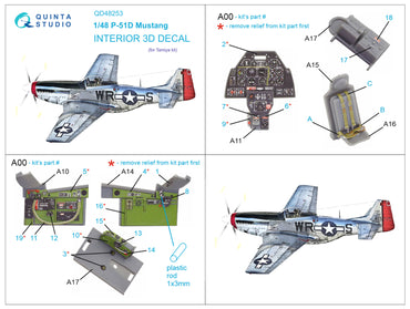 Quinta Studio QD48253 1:48 P-51D Mustang 3D Interior Decal