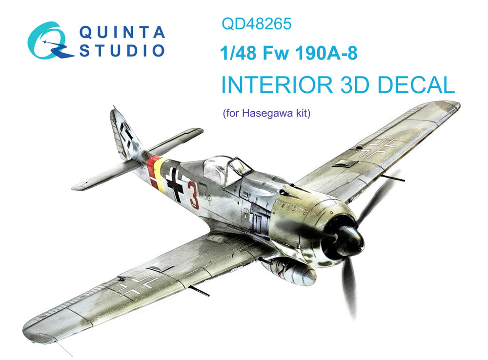 Quinta Studio QD48265 1:48 Fw-190A-8 3D Interior Decal