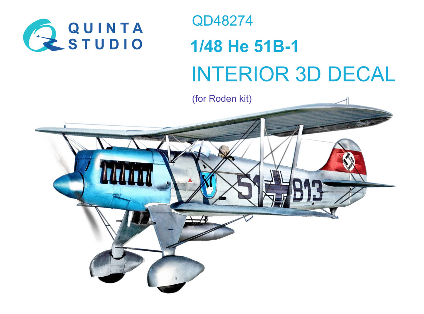 Quinta Studio QD48274 1:48 Heinkel He-51B 3D-Printed Interior Decals