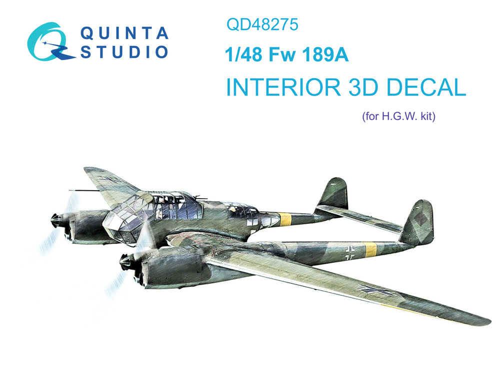 Quinta Studio QD48275 1:48 Fw-189A 3D Interior Decal
