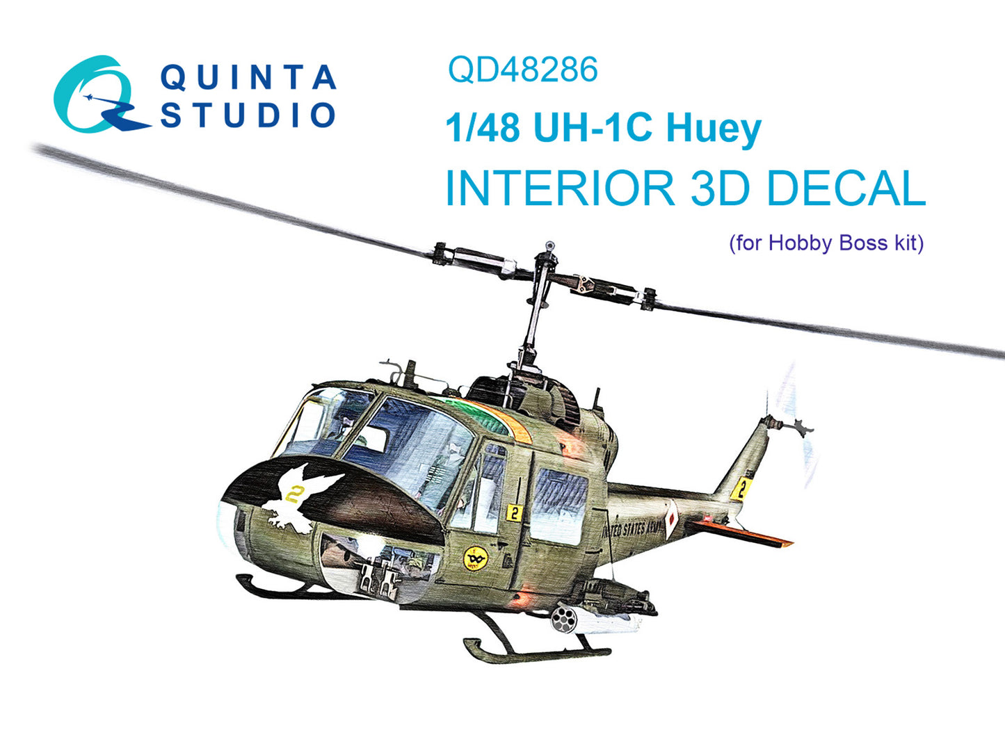 Quinta Studio QD48286 1:48 Bell UH-1C 3D-Printed Interior Decals