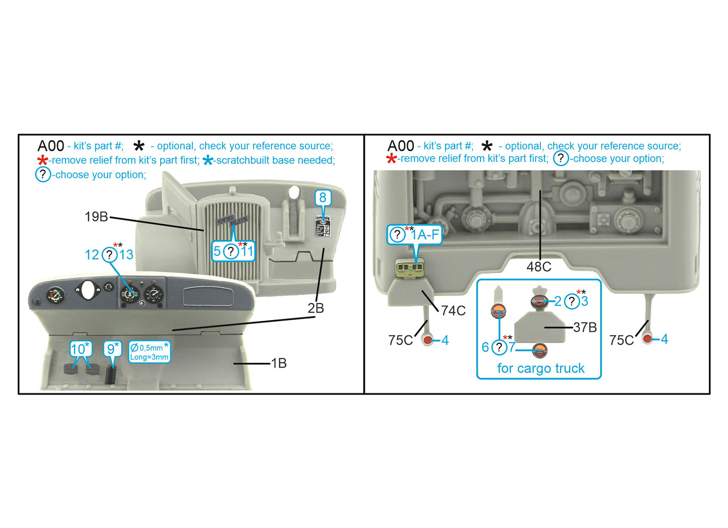 Quinta Studio QD48294 1:48 Opel Blitz Family 3D Interior Decal