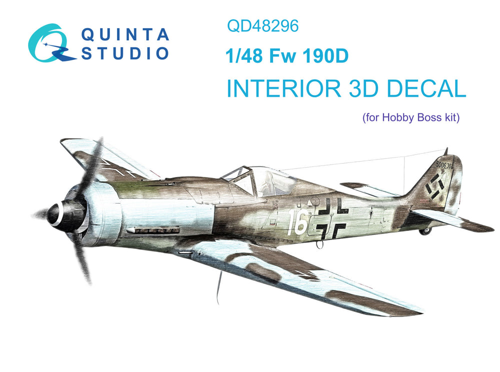 Quinta Studio QD48296 1:48 Fw-190D-9 3D Interior Decal