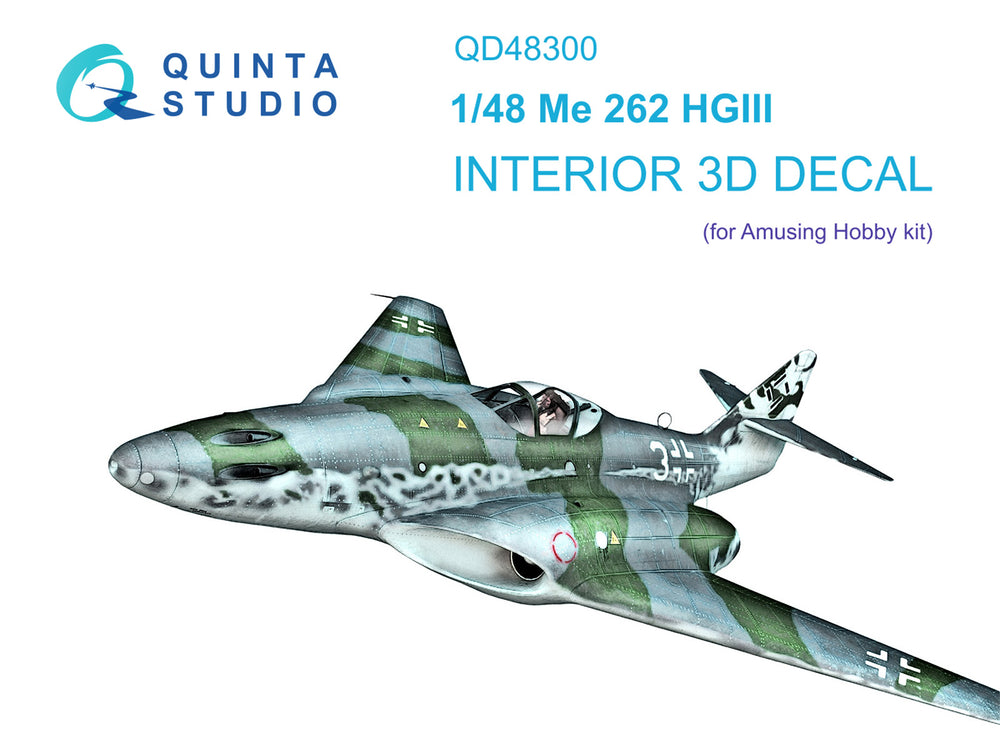 Quinta Studio QD48300 1:48 Me-262HG.III 3D Interior Decal