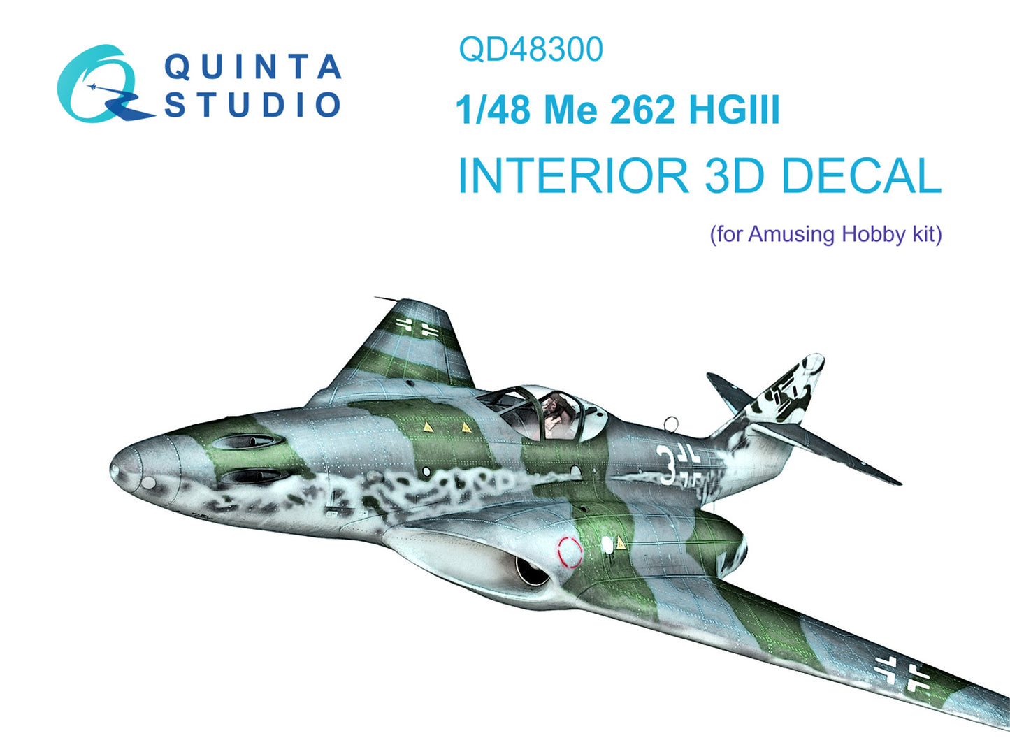 Quinta Studio QD48300 1:48 Me-262HG.III 3D Interior Decal