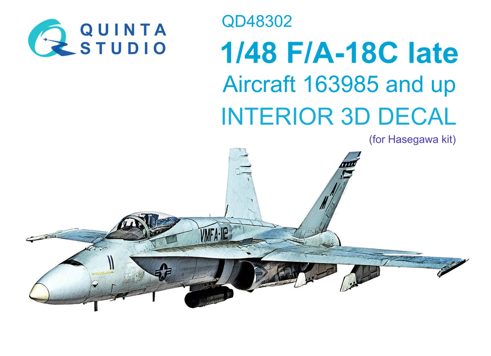 Quinta Studio QD48302 1:48 F/A-18C Late Hornet 3D Interior Decal