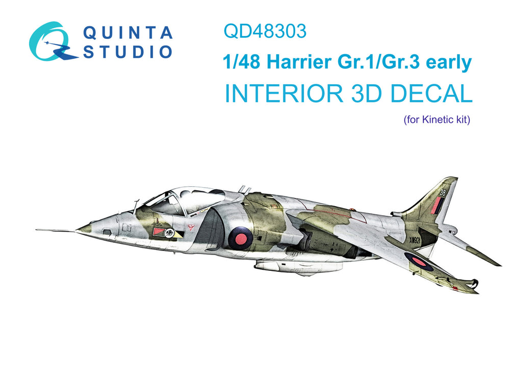 Quinta Studio QD48303 1:48 Harrier Gr.1/3 Early 3D Interior Decal