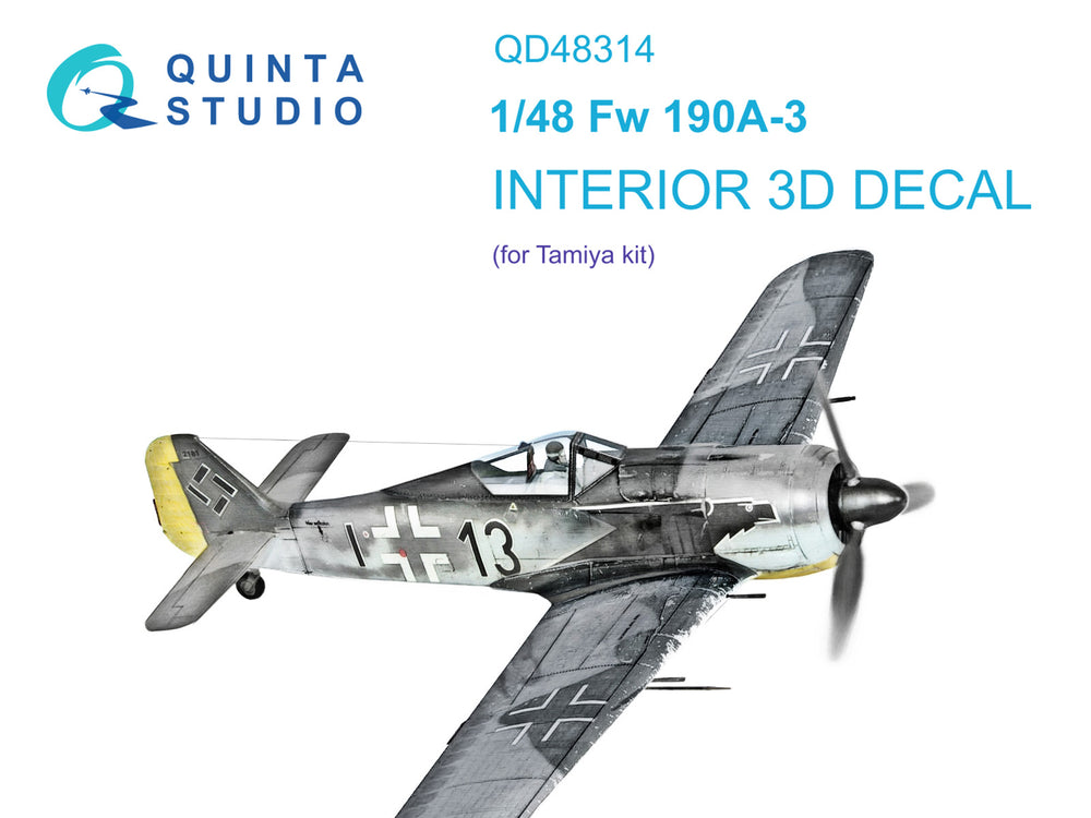 Quinta Studio QD48314 1:48 Fw-190A-3 3D Interior Decal