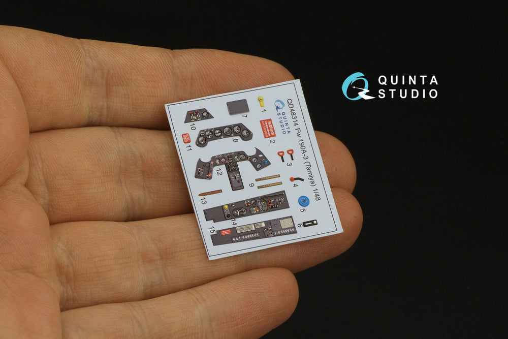Quinta Studio QD48314 1:48 Fw-190A-3 3D Interior Decal