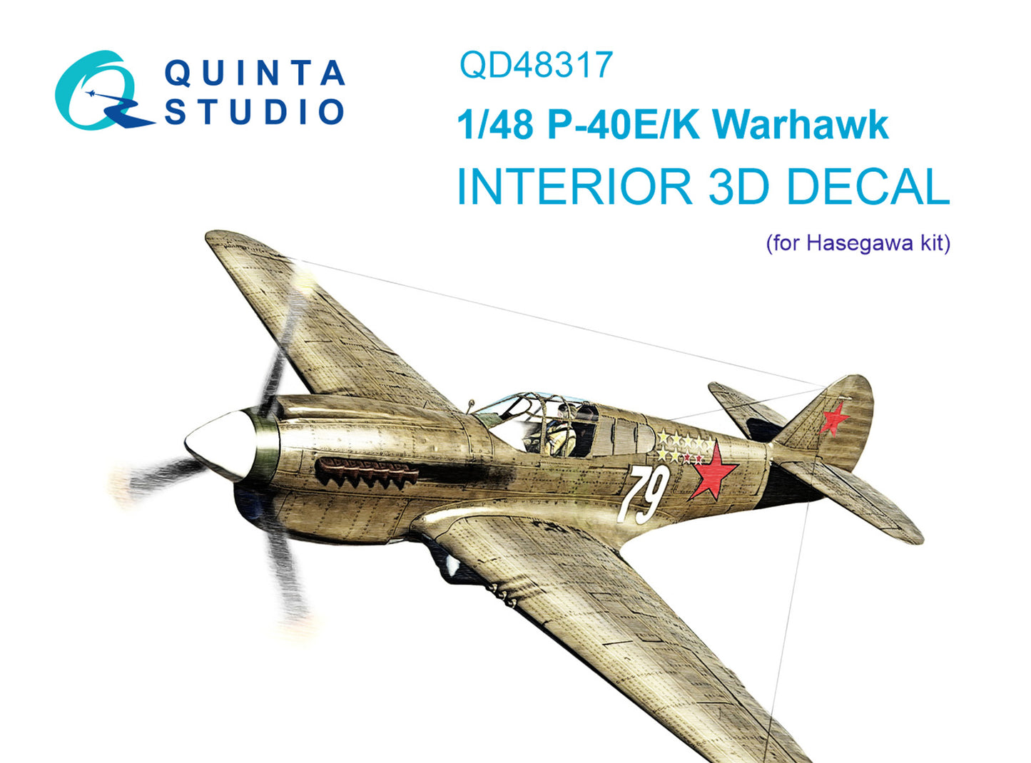 Quinta Studio QD48317 1:48 P-40E/K Kittyhawk 3D Interior Decal